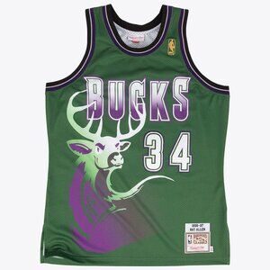 MITCHELL & NESS Men's Ray Allen Green Milwaukee Bucks 1996/97 Jersey Size M